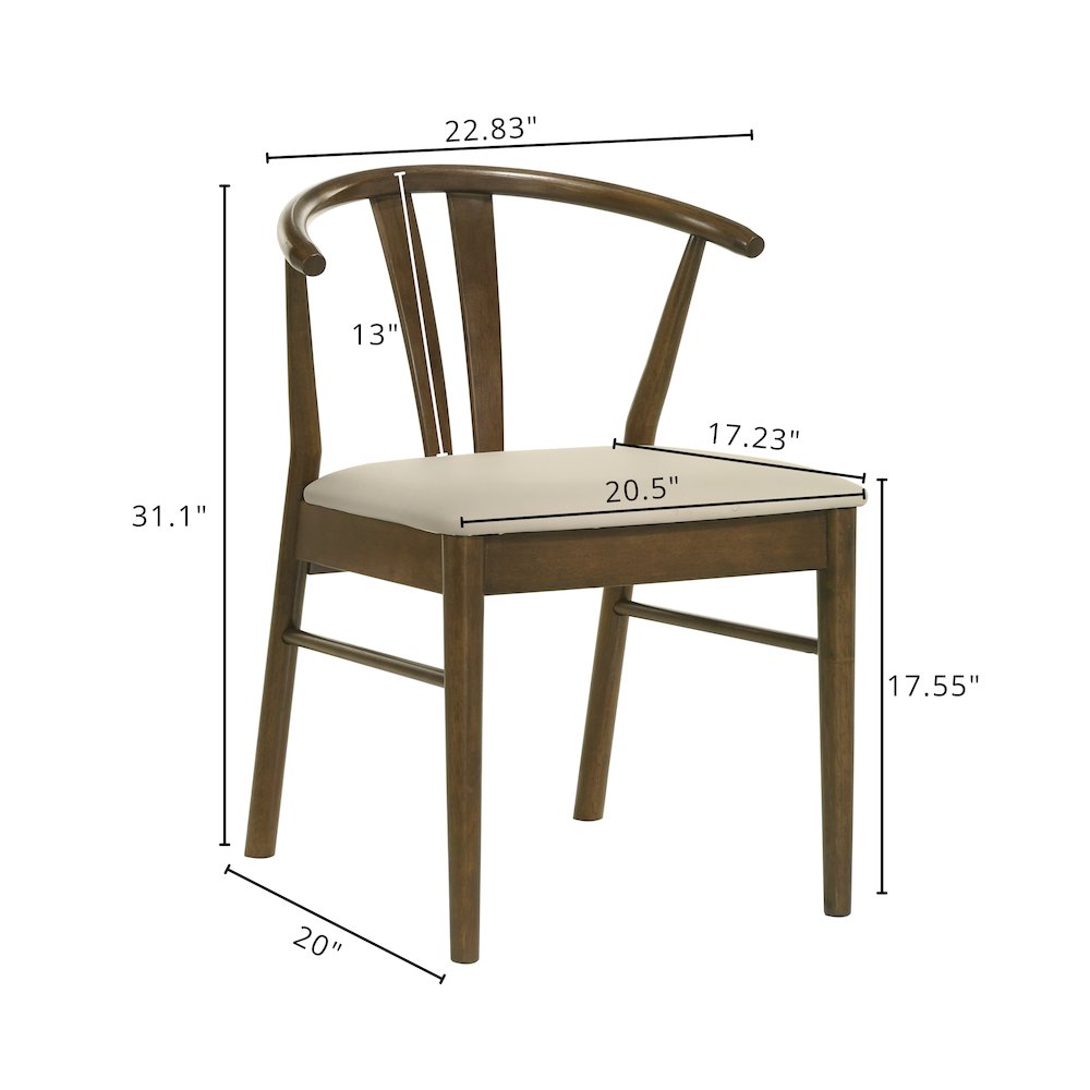 Lavin Wishbone Dining Chairs, Set of 2, Walnut. Picture 13