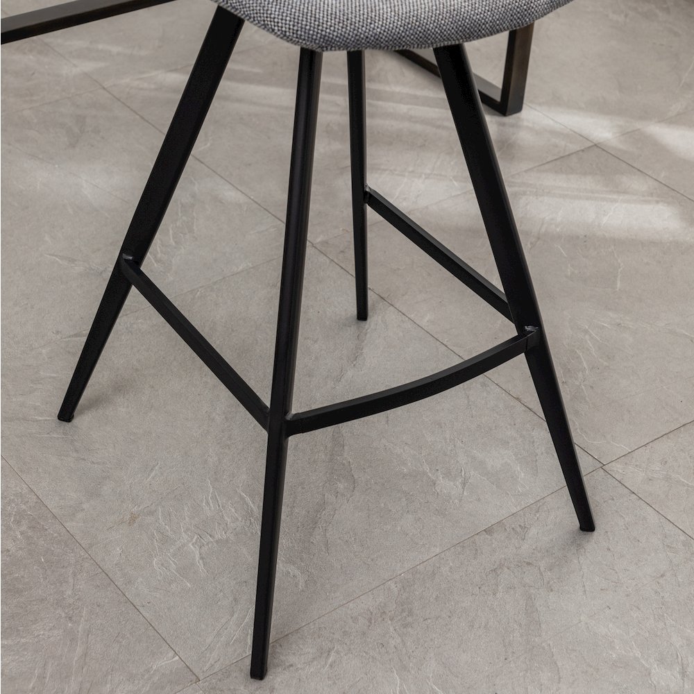 Porth Fabric Kitchen 28.25" Barstools, Set of 2, Gray. Picture 10
