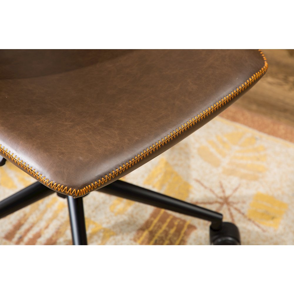 Cesena Faux Leather 360 Swivel Air Lift Office Chair, Antique Brown. Picture 7