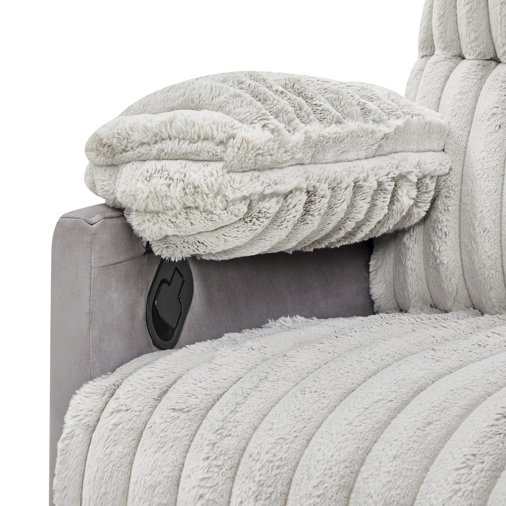 Bocaton Wide Wale Corduroy Upholstery Manual Recliner. Picture 8