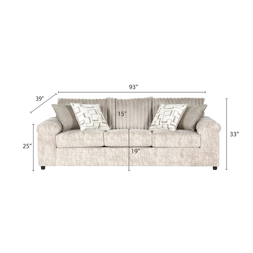 Nason Wide Wale Corduroy Sofa and Loveseat Set, Parchment. Picture 8