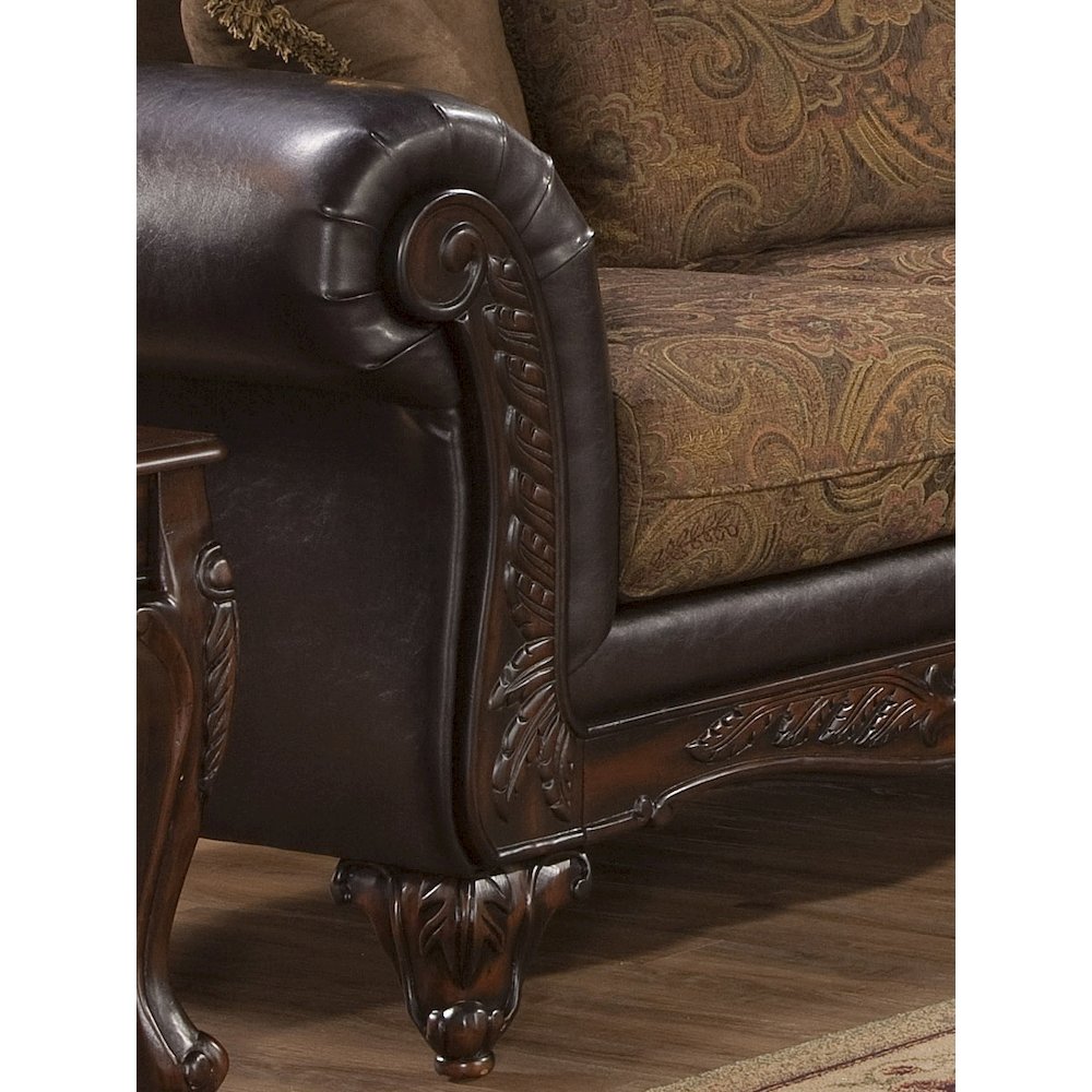 San Marino 2-Tone Chocolate Microfiber Chaise, Made in USA. Picture 4