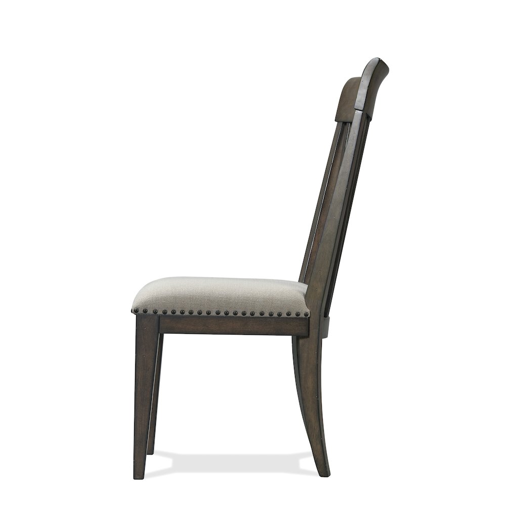 Grant Nailhead Trim Upholstered Dining Chairs, Set of 2, Beige. Picture 7