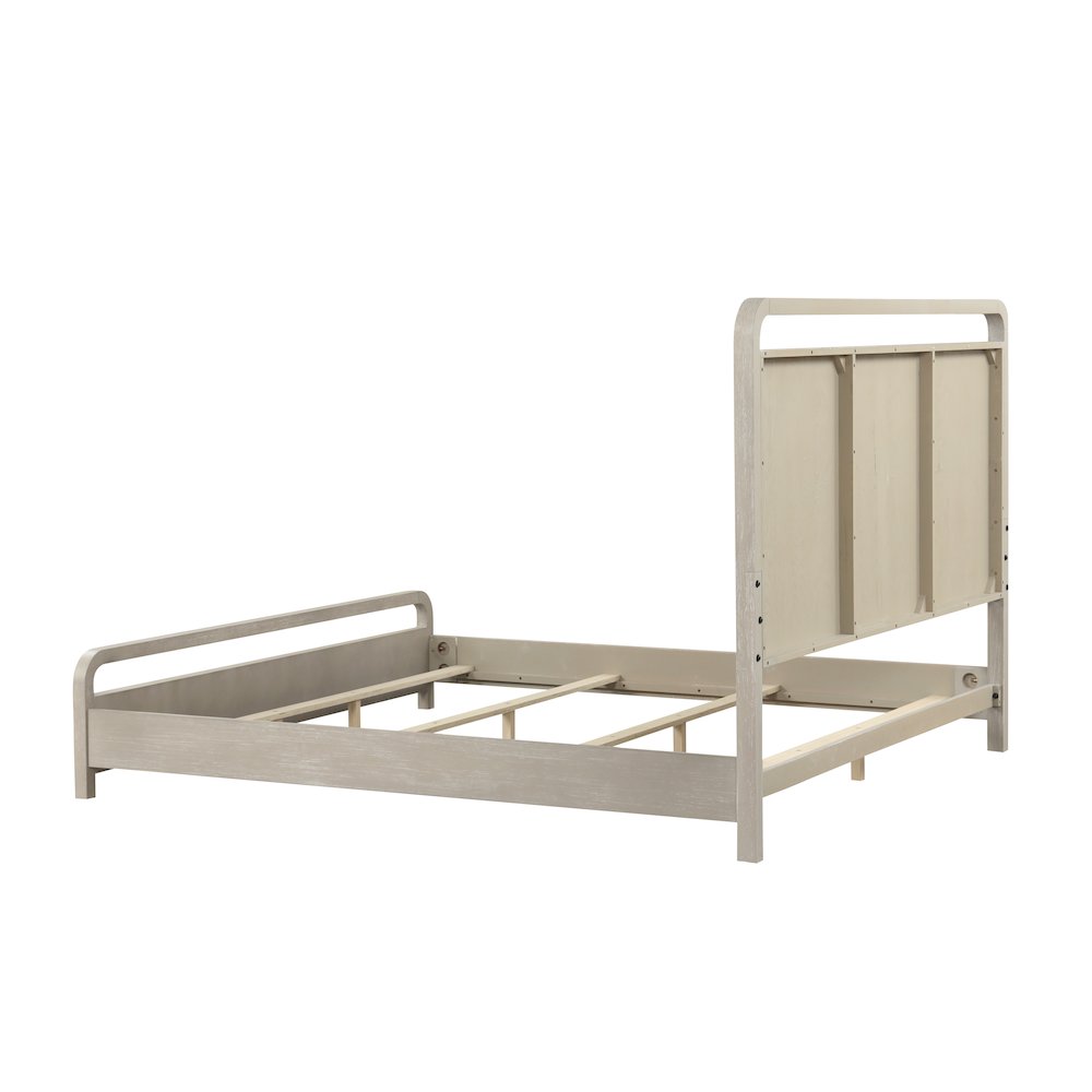 Tavari Wood Panel Bed, Light Gray Finish, Queen. Picture 11