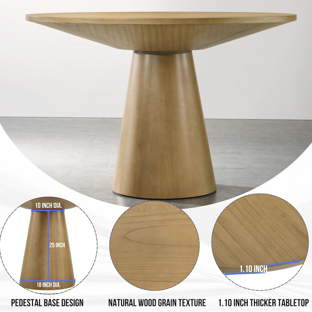 Rocco 48" Pedestal Dining Table. Picture 5