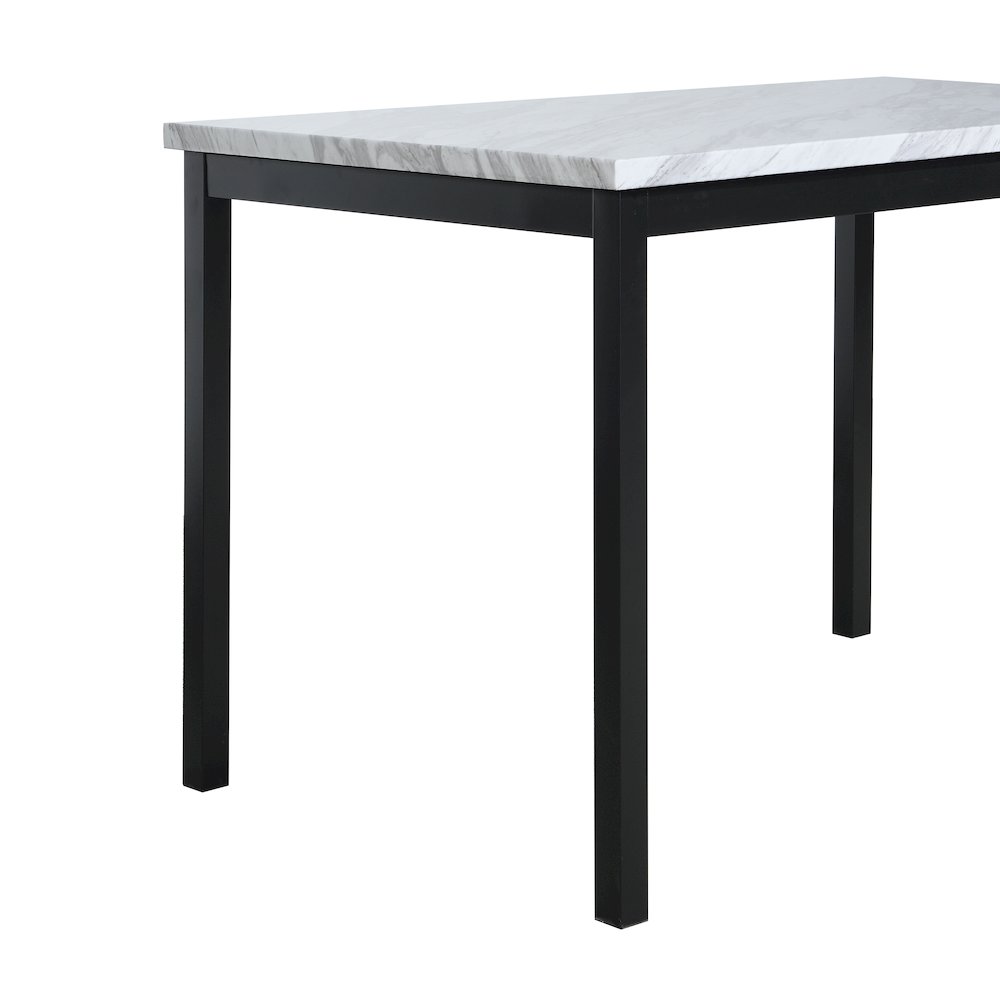 Citico 5-Pc Dinette Set with Faux Marble Top, White Table with Red Chairs. Picture 5