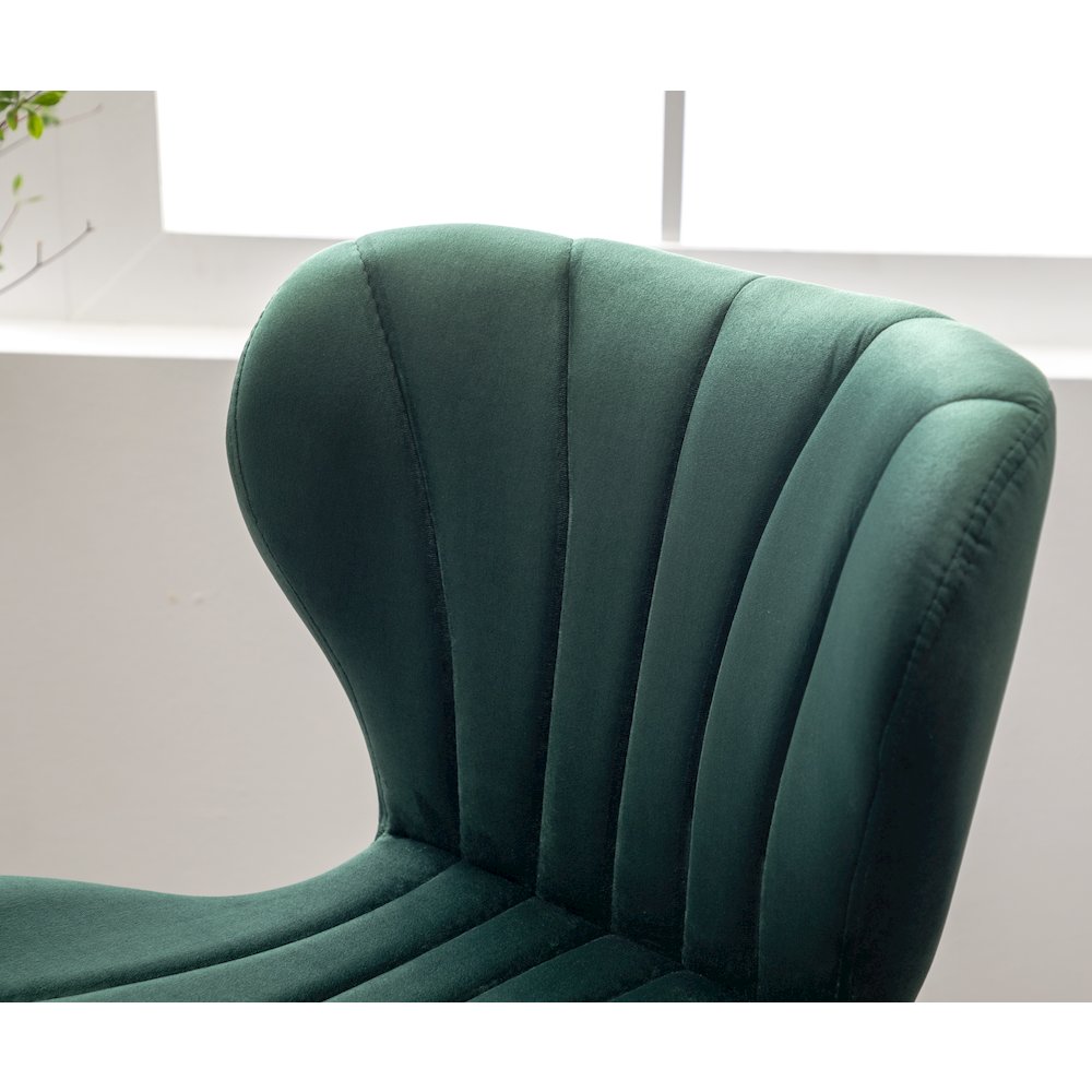 Ellston Upholstered Adjustable Swivel Barstools in Green, Set of 2. Picture 7