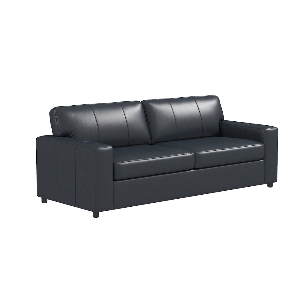 Sakan Leather Upholstered Sofa, Blue. Picture 9