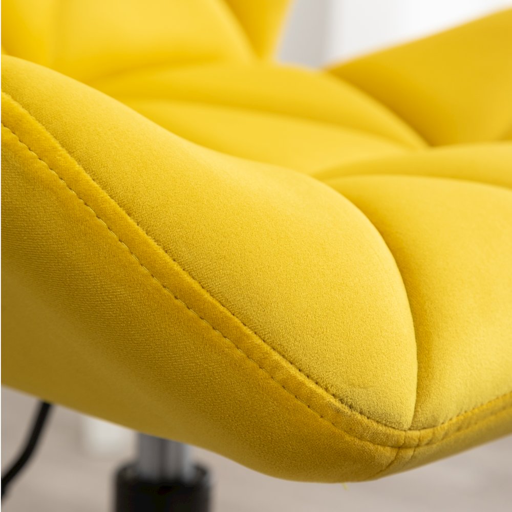 Eldon Diamond Tufted Adjustable Swivel Office Chair, Yellow. Picture 8