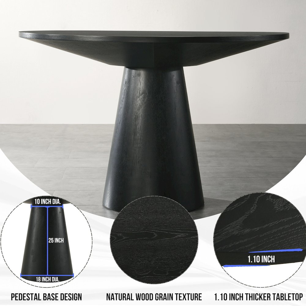 Butler 5-Piece Round Dining Set, Pedestal Dining Table with 4 Side Chairs, Tan. Picture 6