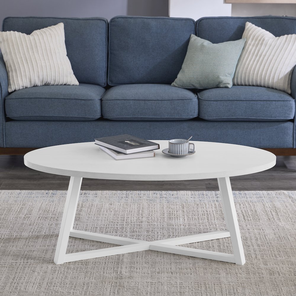 Modern Harmony 3-Piece Wood Oval Coffee Table Set. Picture 9