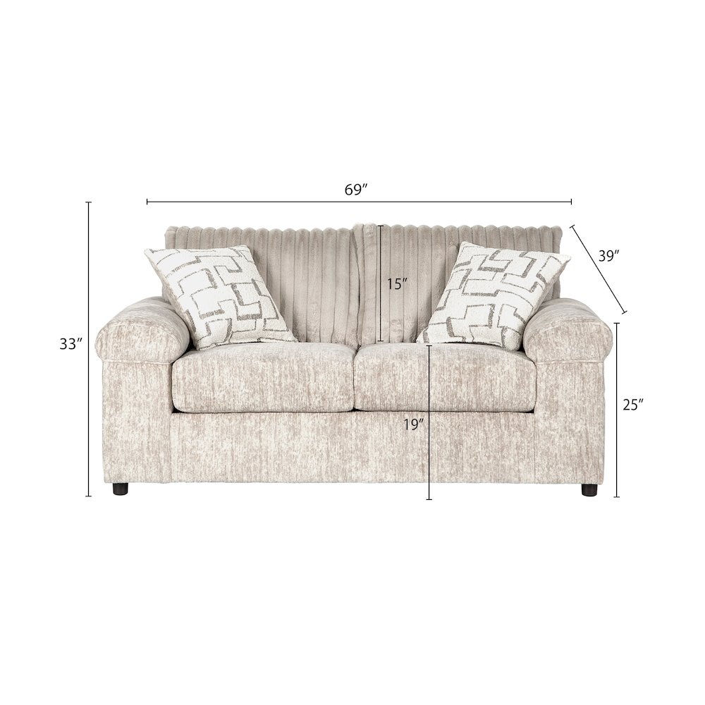Nason Wide Wale Corduroy Sofa and Loveseat Set, Parchment. Picture 9