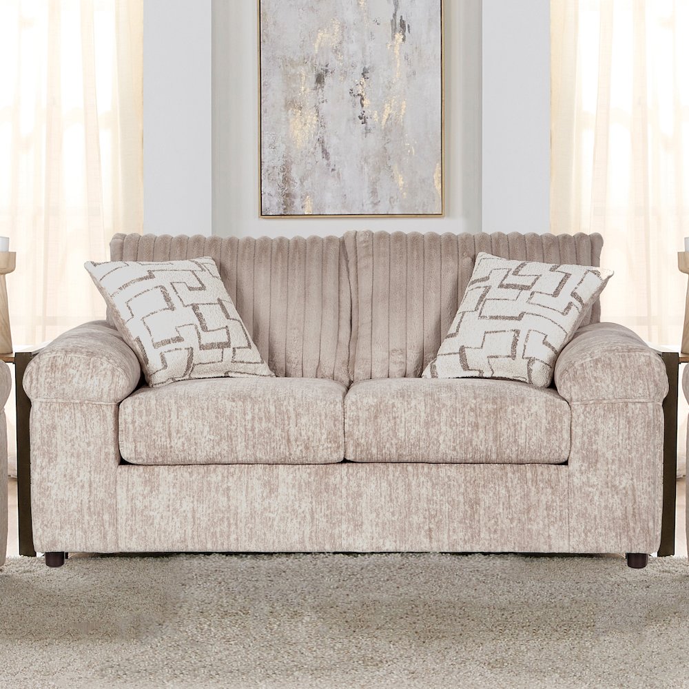 Nason Wide Wale Corduroy Loveseat, Parchment. Picture 2