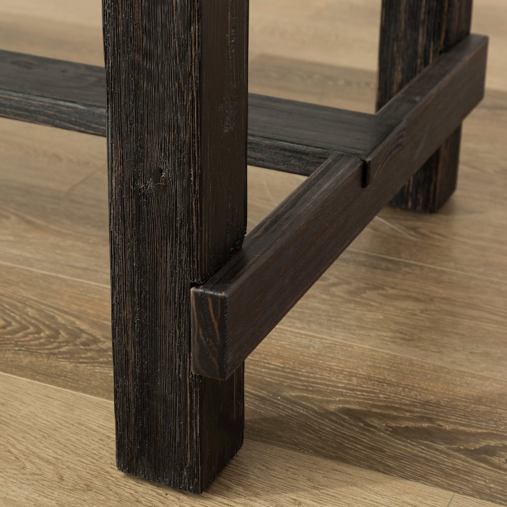 Lotusville Antique Black Finish Rectangular Wood Counter Height Dining Table. Picture 6