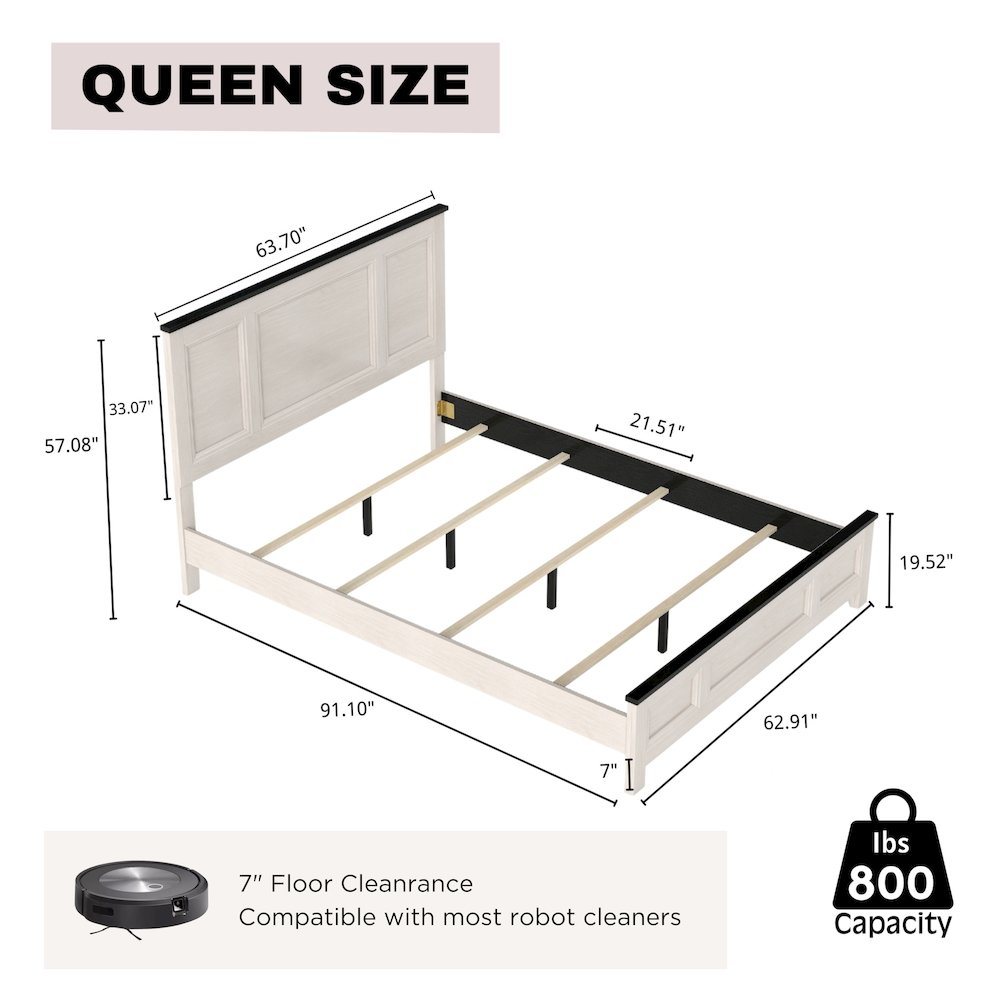 Realynn Panel Bed, Off-White Finish, Queen. Picture 9