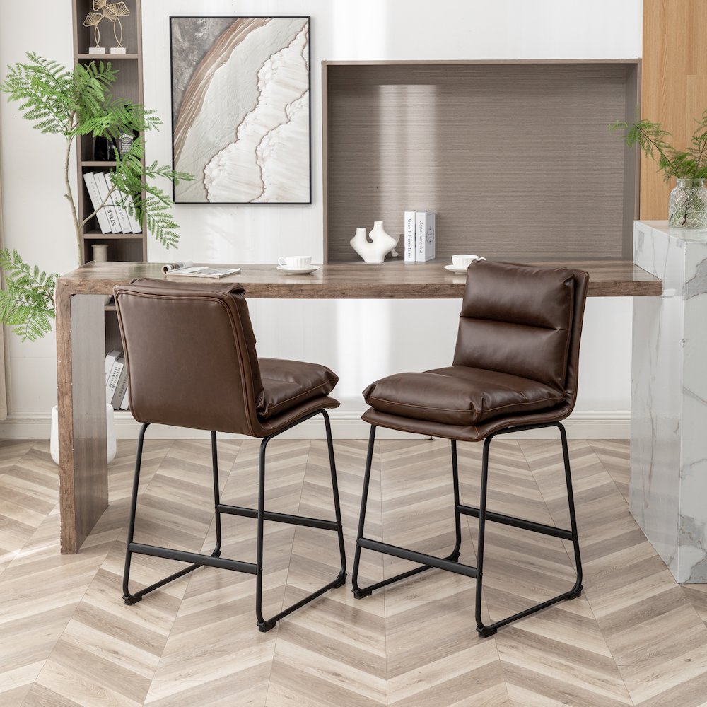 Milos Upholstered 26-inch Counter Height Stools, Set of 2. Picture 4