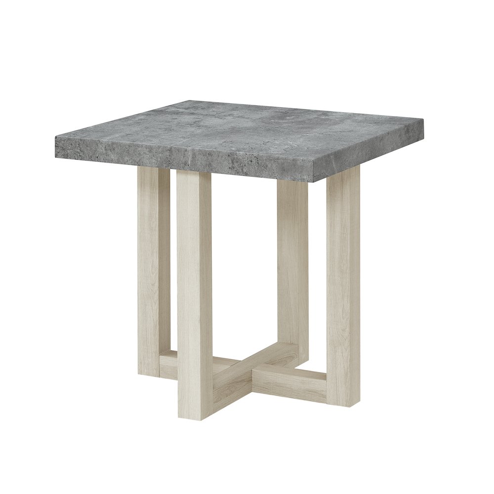 3-Piece Coffee Table Set, Coffee Table, Two End Tables, Faux Concrete and White. Picture 13