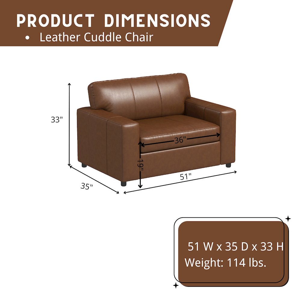 Sakan Leather Upholstered Cutler Lounge Chair, Caramel. Picture 7