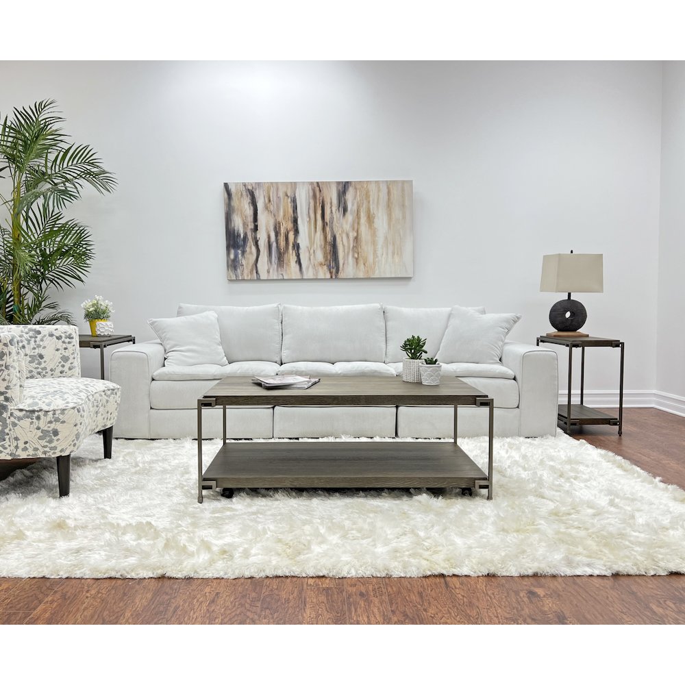 Corbeta 3Pc Living Room Coffee Table and 2 Chairside Tables Set, Aged Graphite. Picture 2