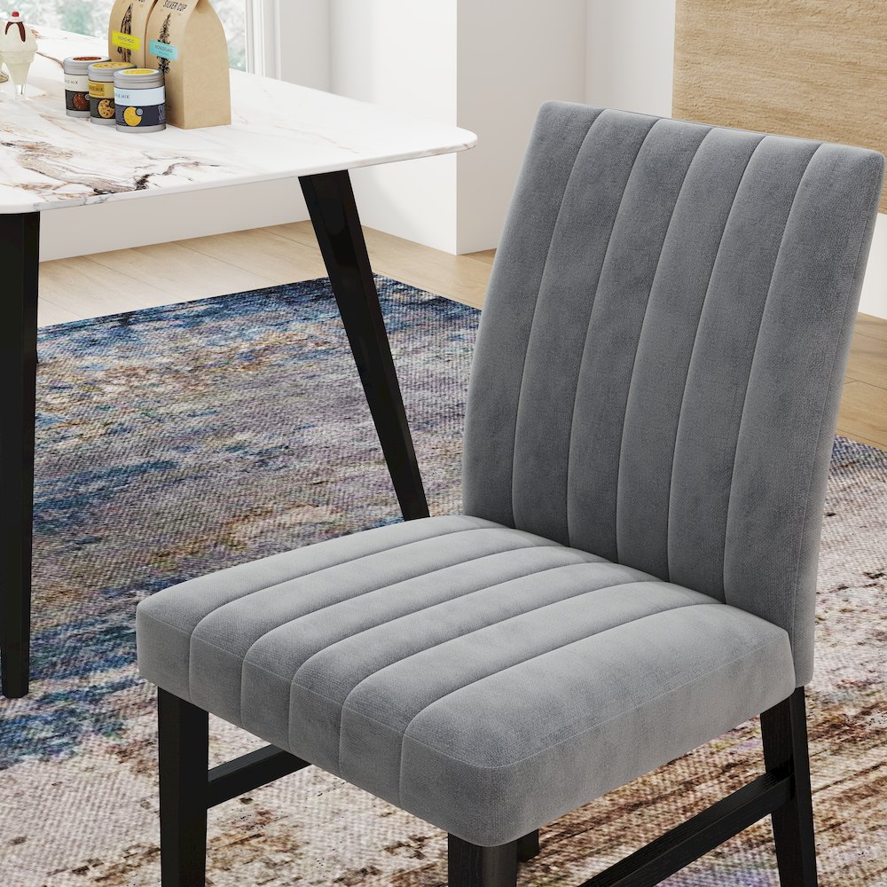 Wendell Contemporary Upholstered Dining Chairs, Set of 2. Picture 4