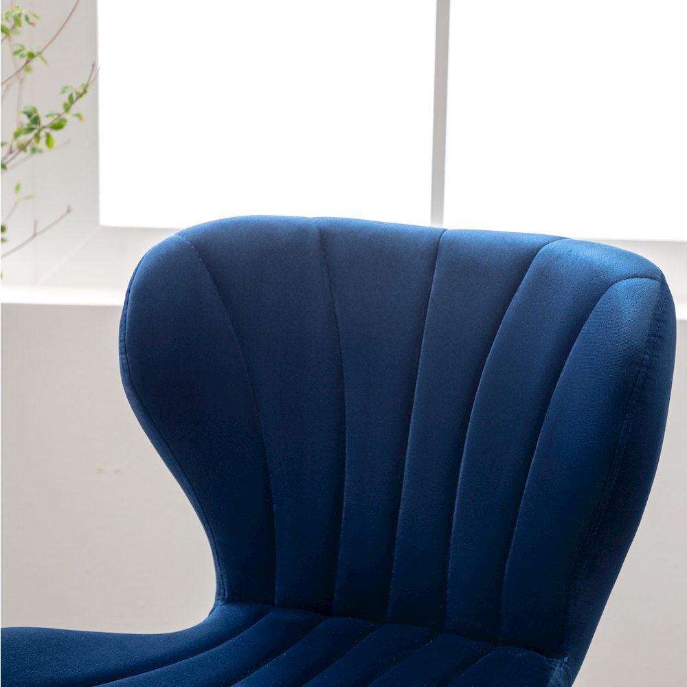 Ellston Upholstered Adjustable Swivel Barstools in Blue, Set of 2. Picture 8