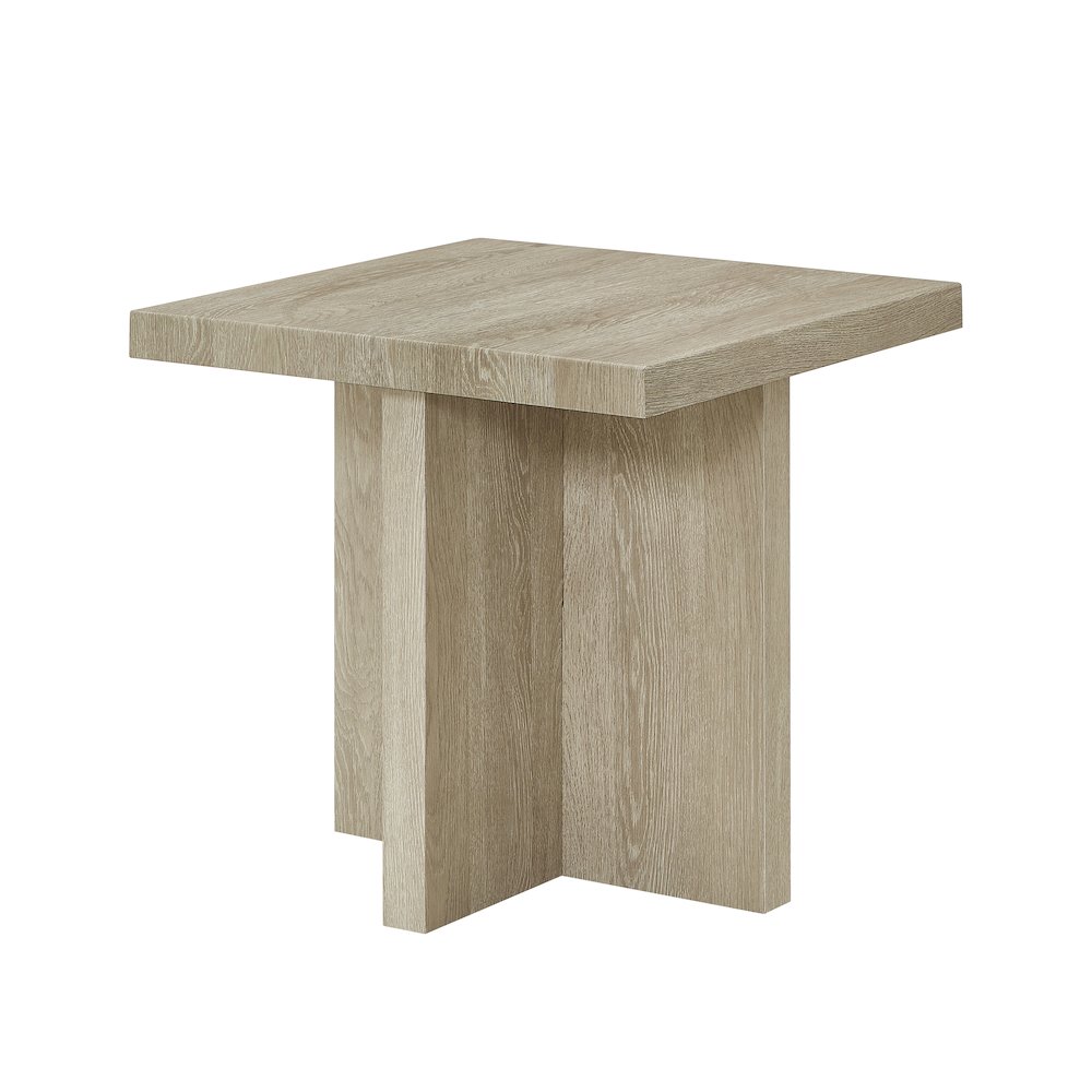 Mchome Square End Table, Nightstand, Oak Finish. Picture 1