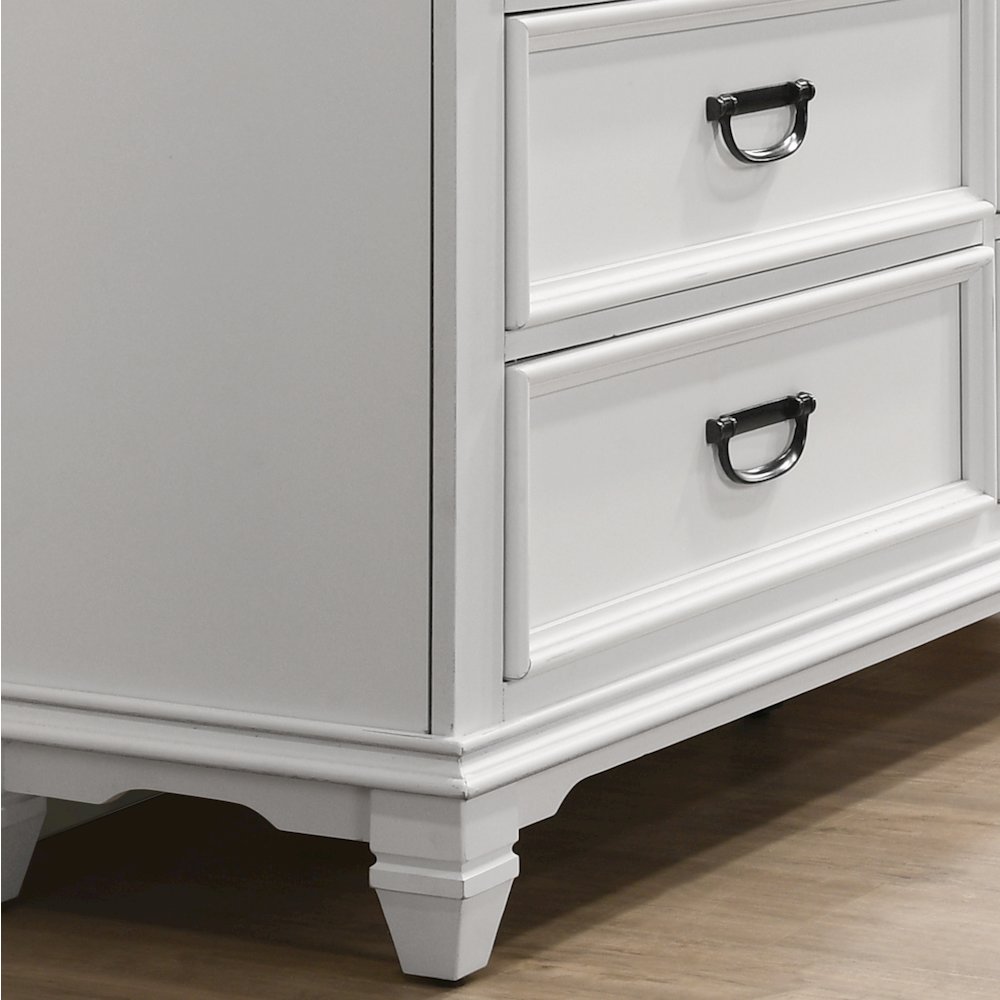 Clelane Wood 5-Drawer Chest, Weathered White and Gray. Picture 4