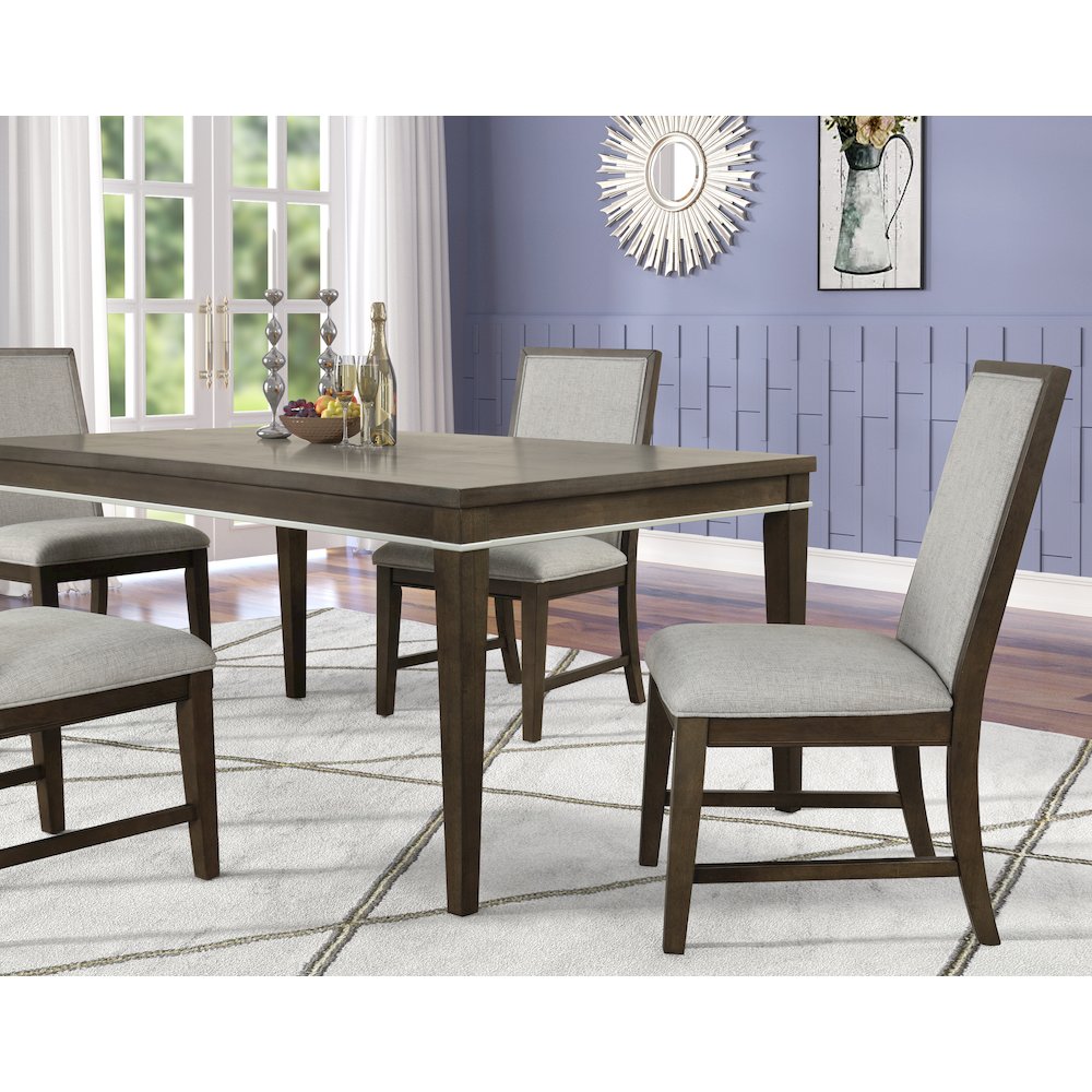 Aberll Wood Dining Room Set, Table with 4 Side Chairs, Gray. Picture 2