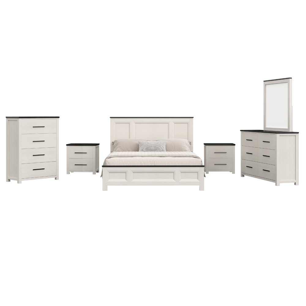 Realynn 6-PC Wood Bedroom Set, Queen Size, Off-White Finish. Picture 1