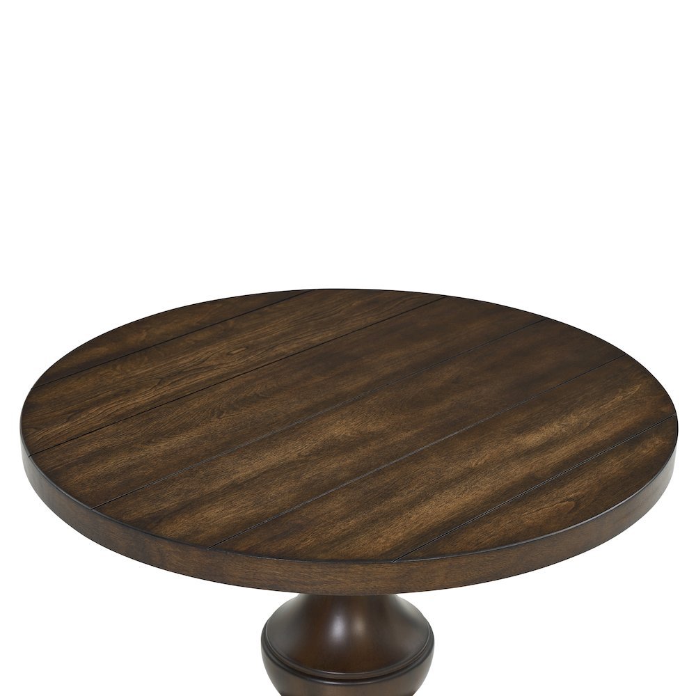 Caesar Traditional Round Pedestal End Table, Espresso. Picture 6
