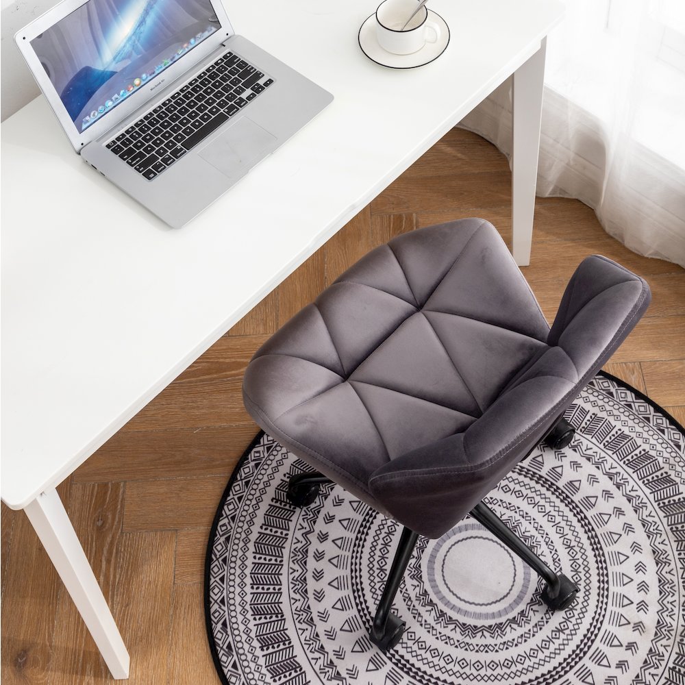 Eldon Diamond Tufted Adjustable Swivel Office Chair, Gray. Picture 8