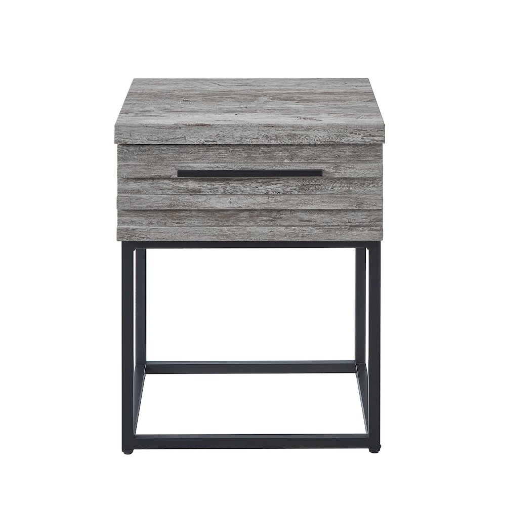 Celestial Contemporary Storage End table, Gray. Picture 1