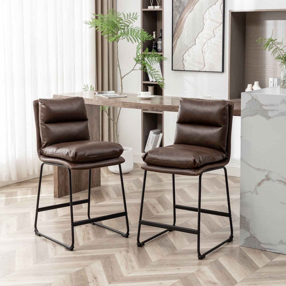 Milos Upholstered 26-inch Counter Height Stools, Set of 2. Picture 2