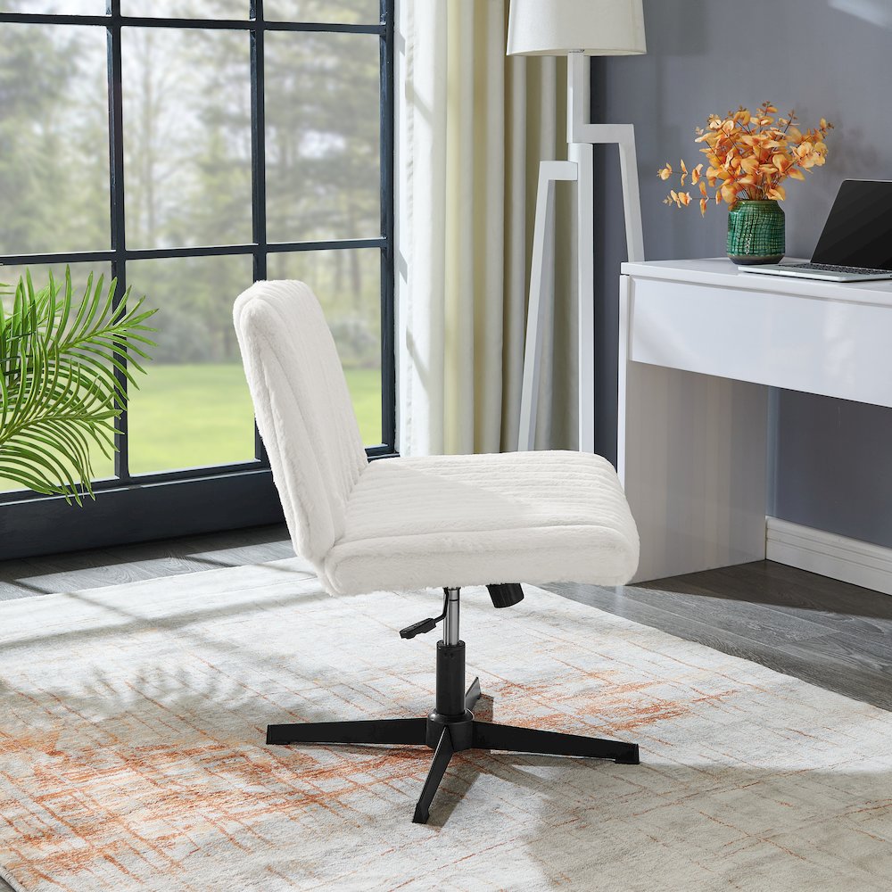 Blynn Adjustable Swivel Criss Cross Chair, Office Chair Vanity Chair. Picture 6