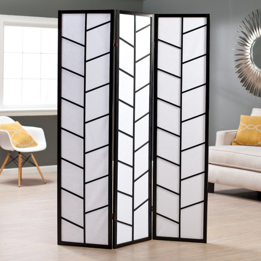 Yoyuke 3-Panel Climbing Screen Room Divider, Black. Picture 2