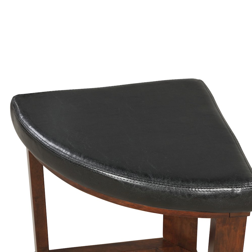 Cylina Solid Wood Glass Top Round Counter Height Table with 4 Stools. Picture 6