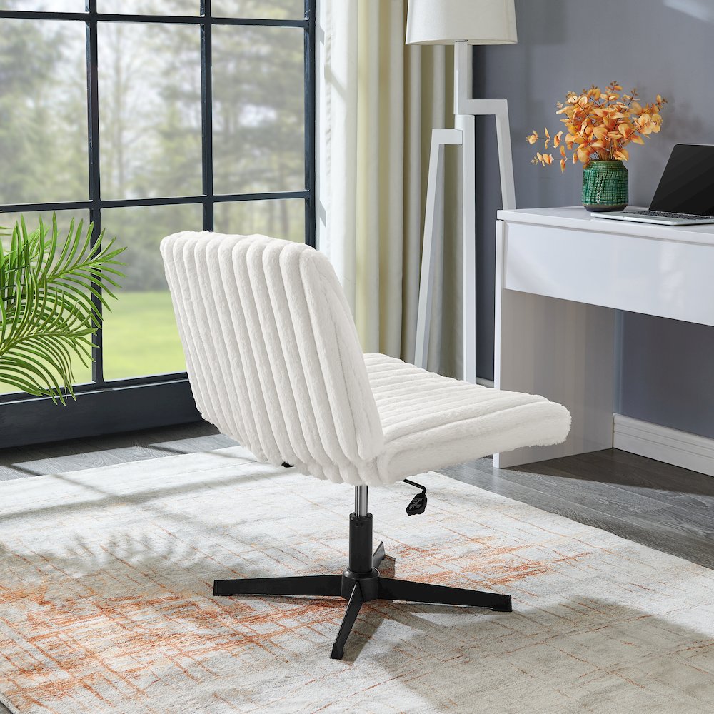 Blynn Adjustable Swivel Criss Cross Chair, Office Chair Vanity Chair. Picture 7