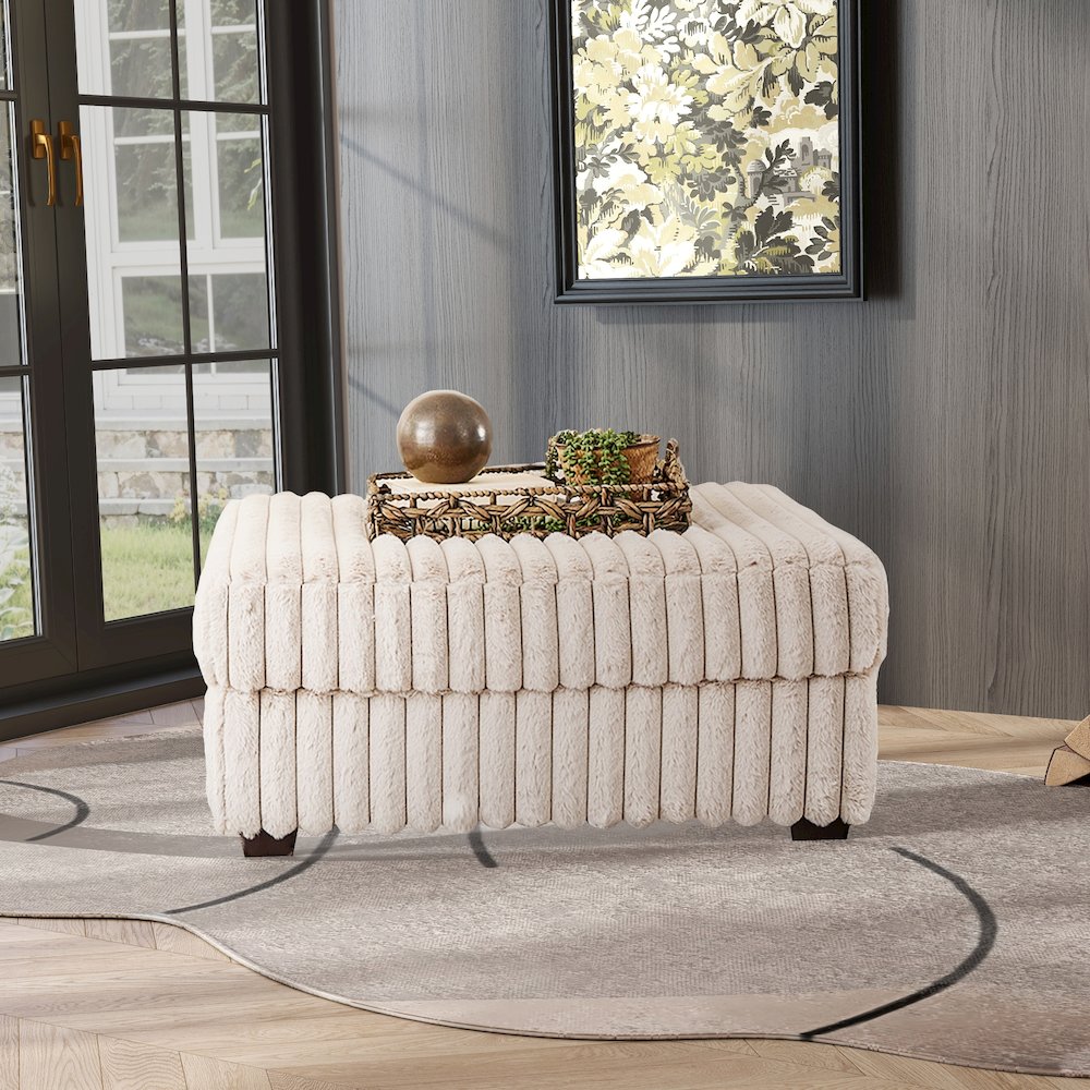 Belvoir Accent Cocktail Ottoman, Beige Champagne. Picture 2