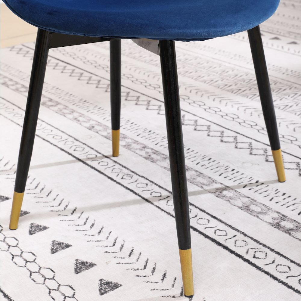 Lassan Contemporary Fabric Dining Chairs, Set of 4, Blue. Picture 13
