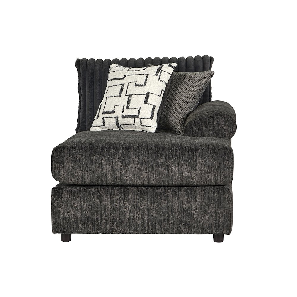 Nason Wide Wale Corduroy Sofa Chaise with Ottoman, Charcoal. Picture 6