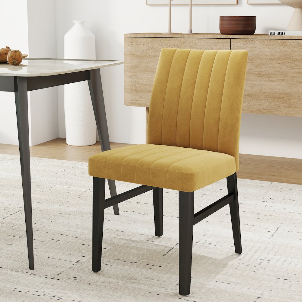 Wendell Contemporary Upholstered Dining Chairs, Set of 2. Picture 2
