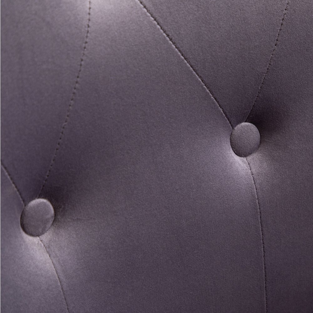 Doarnin Contemporary Silky Velvet Tufted Button Back Accent Chair, Gray. Picture 8