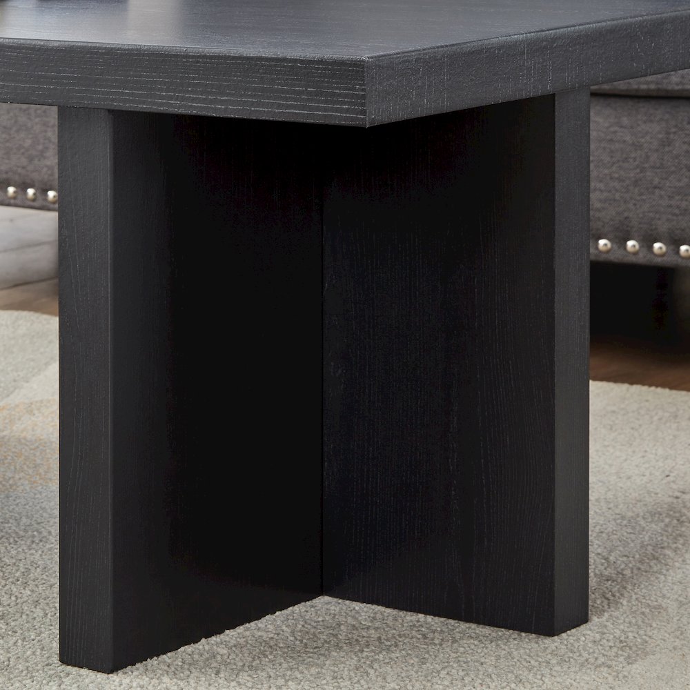 Mchome Square End Table, Nightstand, Black Finish. Picture 5