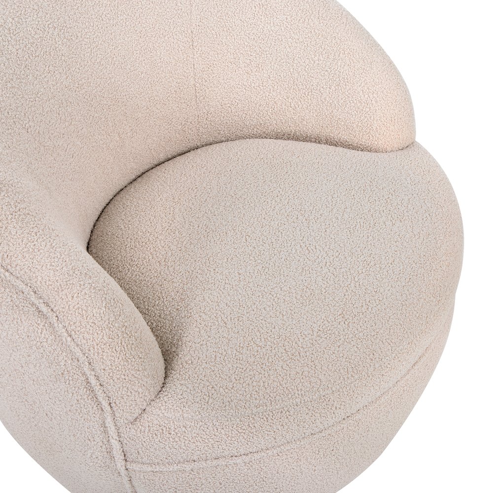Galleria 360 Swivel Teddy Sherpa Barrel Chair, Beige. Picture 9