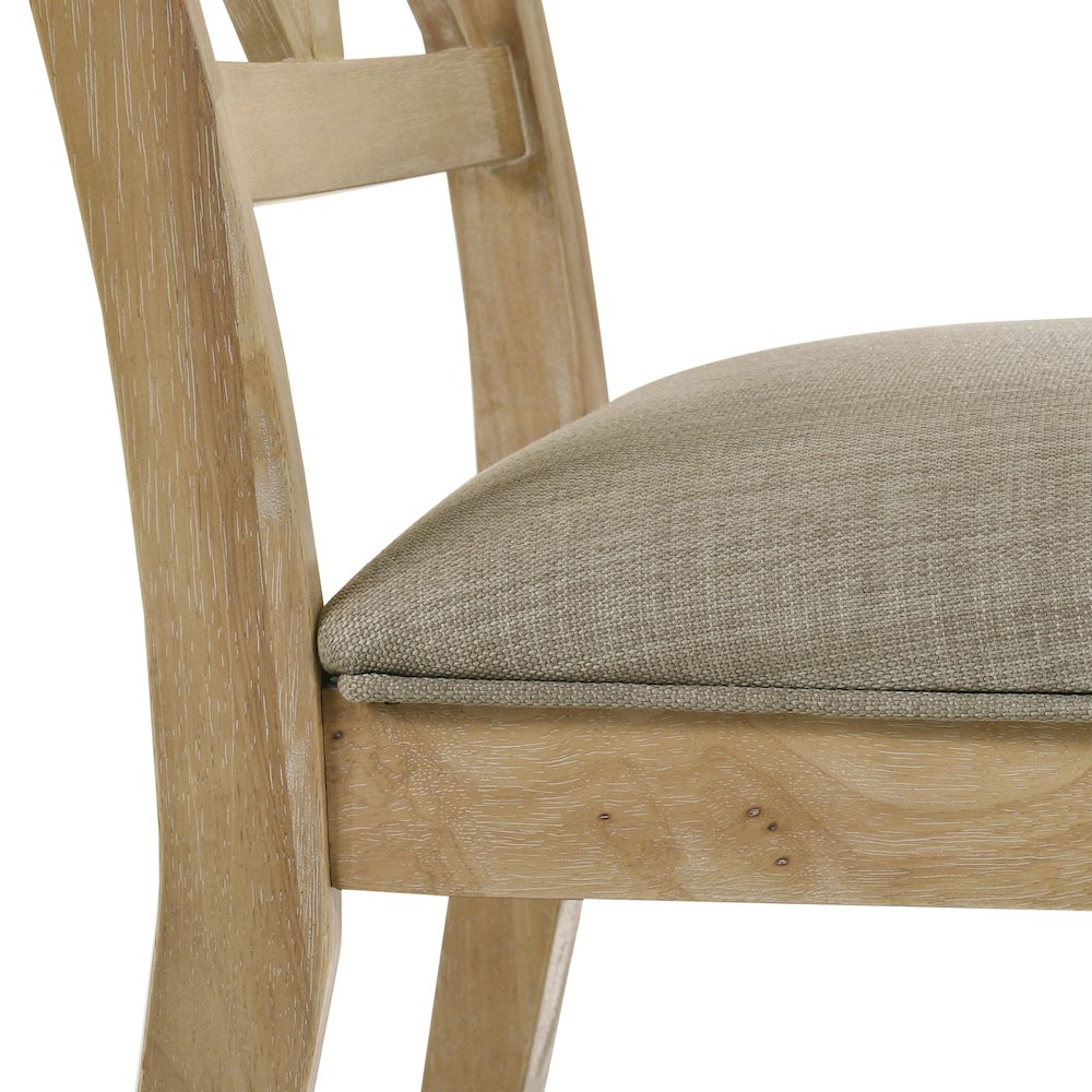 Verta Solid Wood Cross-back Dining Chairs, Set of 2, Light Oak Finish. Picture 6