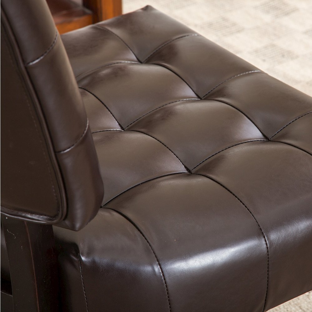 Movile Blended Leather Tufted Accent Chair with Oversized Seating, Brown. Picture 7