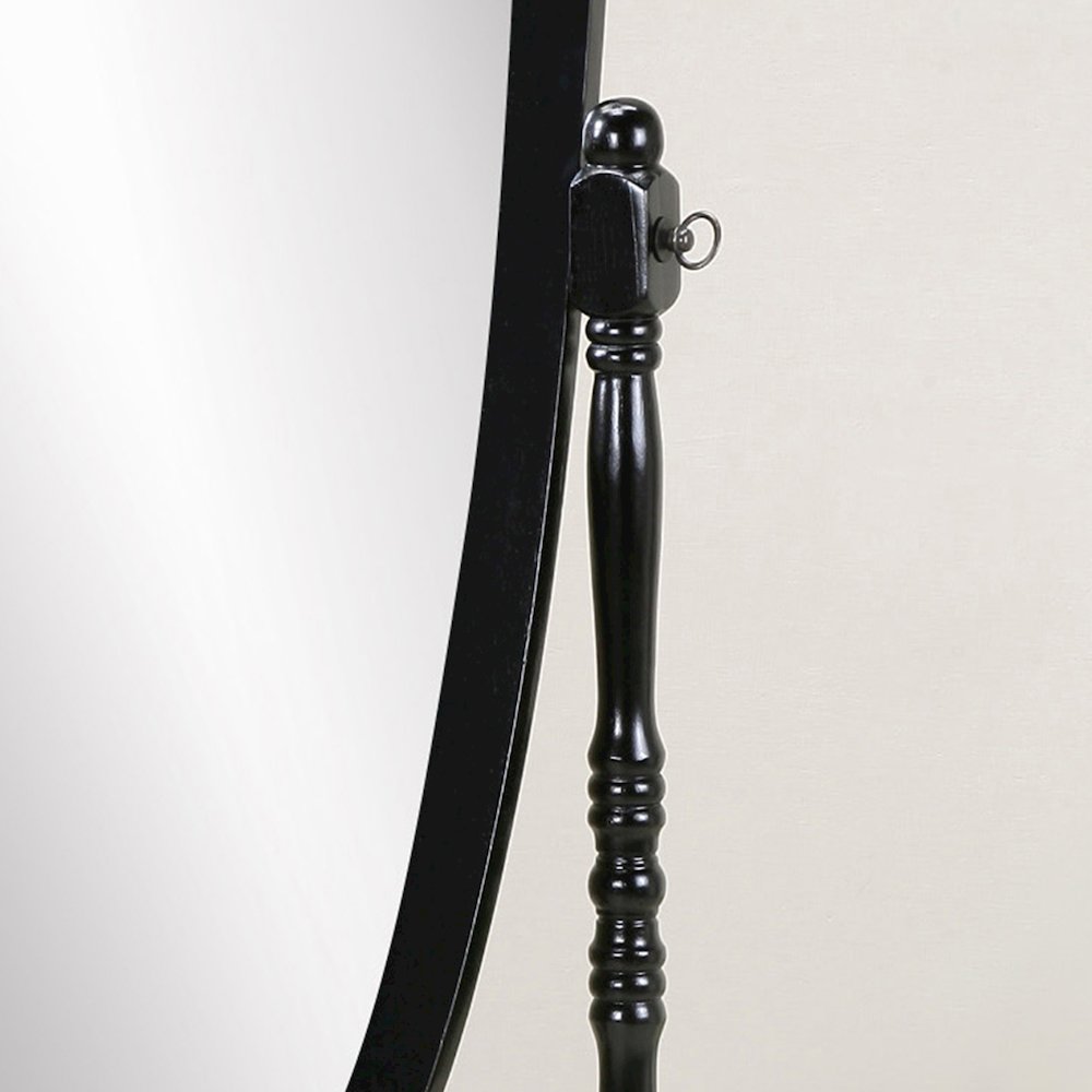 Audi Traditional Queen Anna Style Black Wood Floor Cheval Mirror. Picture 4