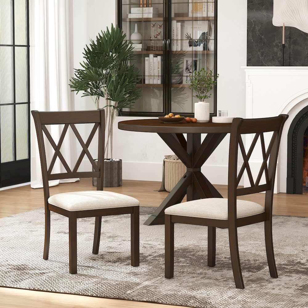 Windvale Upholstered Cross-back Dining Chair, Set of 2. Picture 3