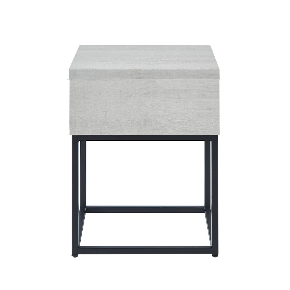 Celestial Contemporary Storage End table, White. Picture 6