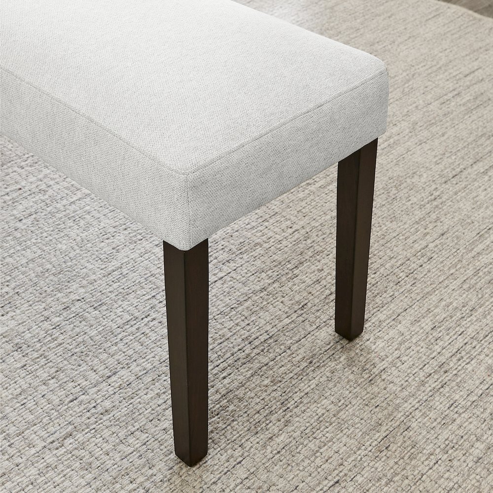 Madison Contemporary Upholstered Dining Bench, Gray. Picture 6